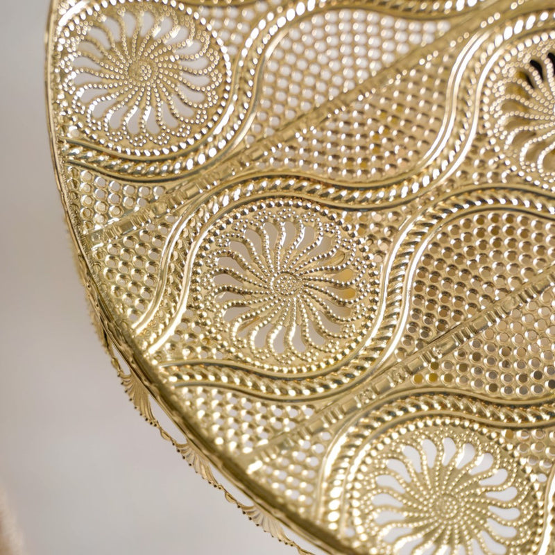 Filigree Metal Cake Stand Gold