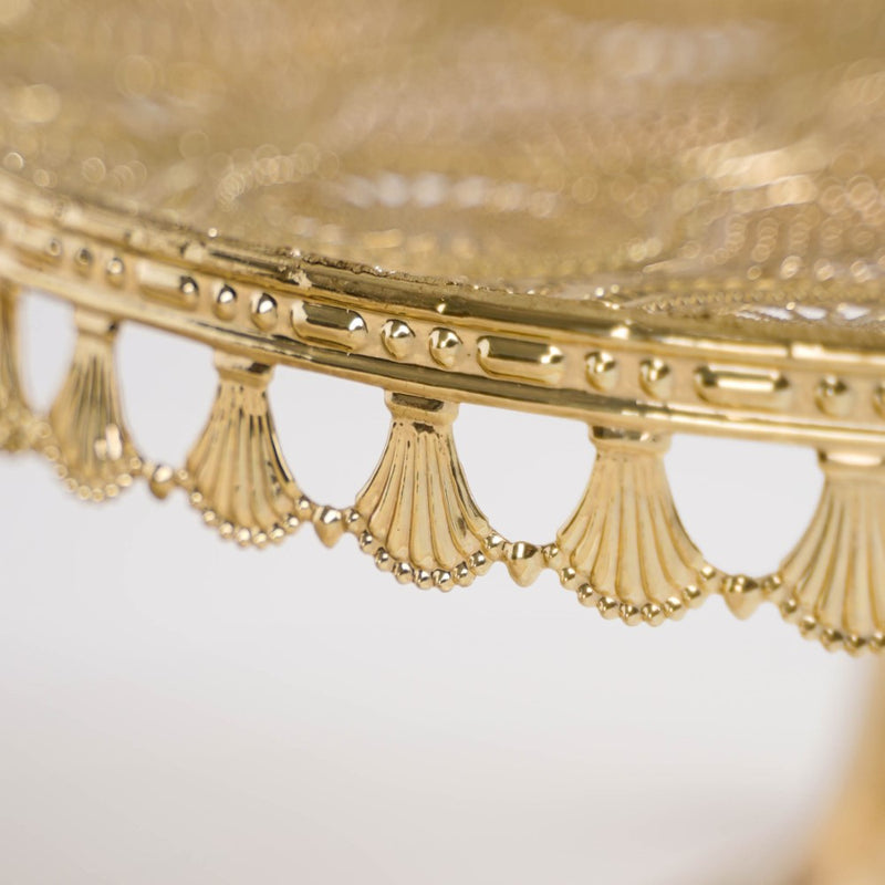 Filigree Metal Cake Stand Gold