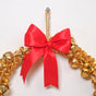 Gold Wreath With Bells 8 Inch - Gold Wreath With Bells 8 Inch, Festive Gold Wreath, Decorative Gold Bell Wreath, Holiday Gold Wreath