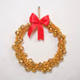 Gold Wreath With Bells 8 Inch - Gold Wreath With Bells 8 Inch, Festive Gold Wreath, Decorative Gold Bell Wreath, Holiday Gold Wreath