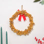 Gold Wreath With Bells 8 Inch - Gold Wreath With Bells 8 Inch, Festive Gold Wreath, Decorative Gold Bell Wreath, Holiday Gold Wreath