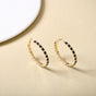 Gold And Black Lattice Hoop Earrings