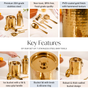 Gold Hammered Texture Bar Tool Set Of 7