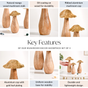 Gold Mushrooms Wooden Decor Showpieces Set