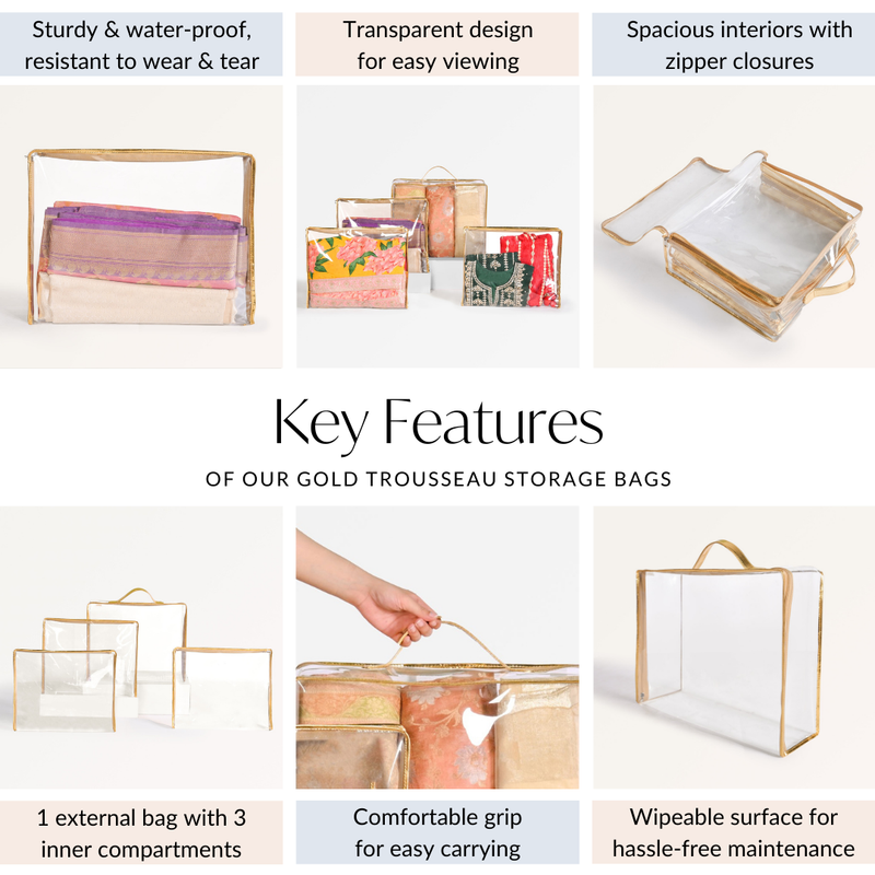 Gold Trousseau Storage Bags
