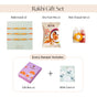 Golden Beads Orange Rakhi Gift Set