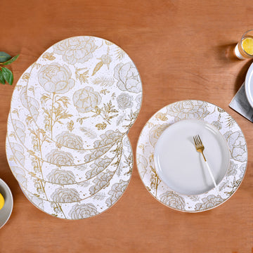 Golden Bloom Dinner Table Mat Set Of 6