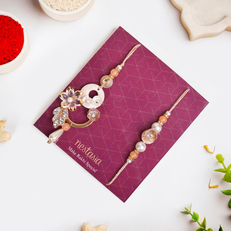 Golden Bloom Rakhi-Lumba Set