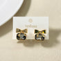 Golden Bow Jeweled Studs