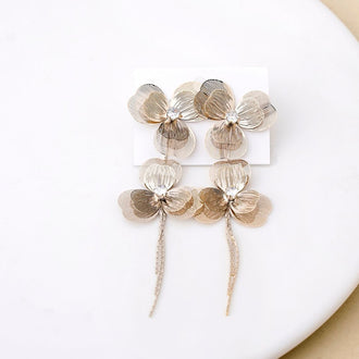 Golden Flower Stone Earrings