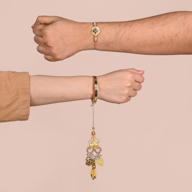 Golden Glow Rakhi Lumba Gift Set