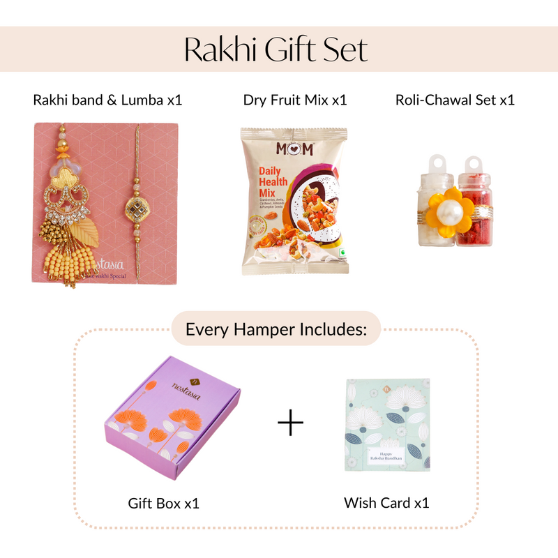 Golden Glow Rakhi Lumba Gift Set