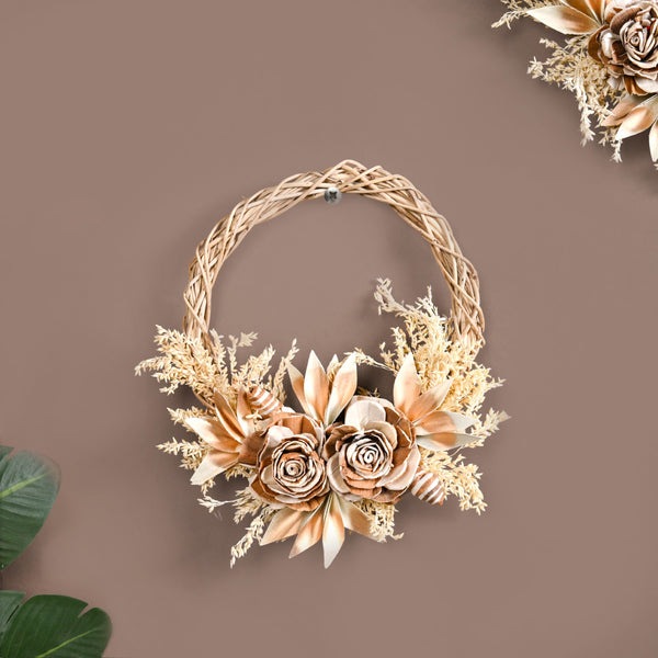 Golden Harvest Bloom Sustainable Flower Wreath Set Of 3