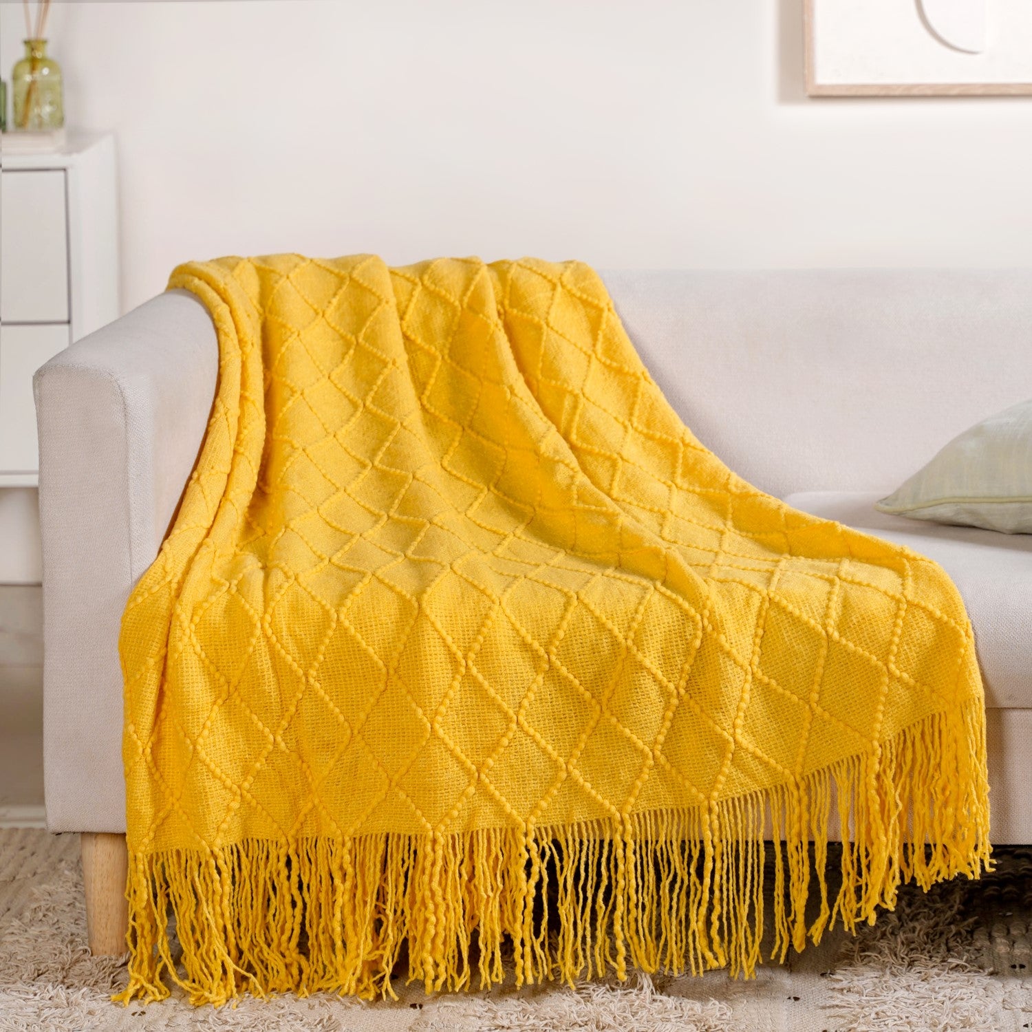 Sweet Corn Yellow Couch Throw