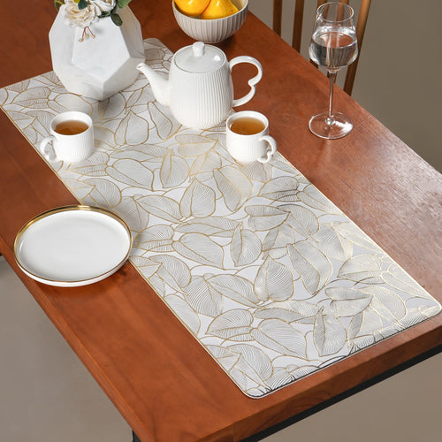 Golden Leaf Embossed Table Runner 36x14 Inch
