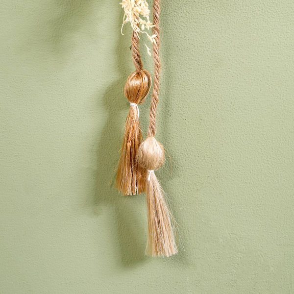 Golden Rings Dried Natural Flower Wall Hanging