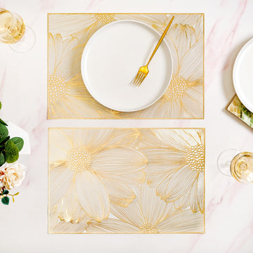 Golden Petals Table Mat Set Of 6