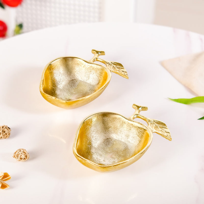Golden Apple Trinket Bowl Set Of 2