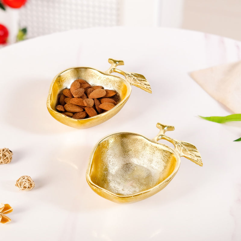 Golden Apple Trinket Bowl Set Of 2
