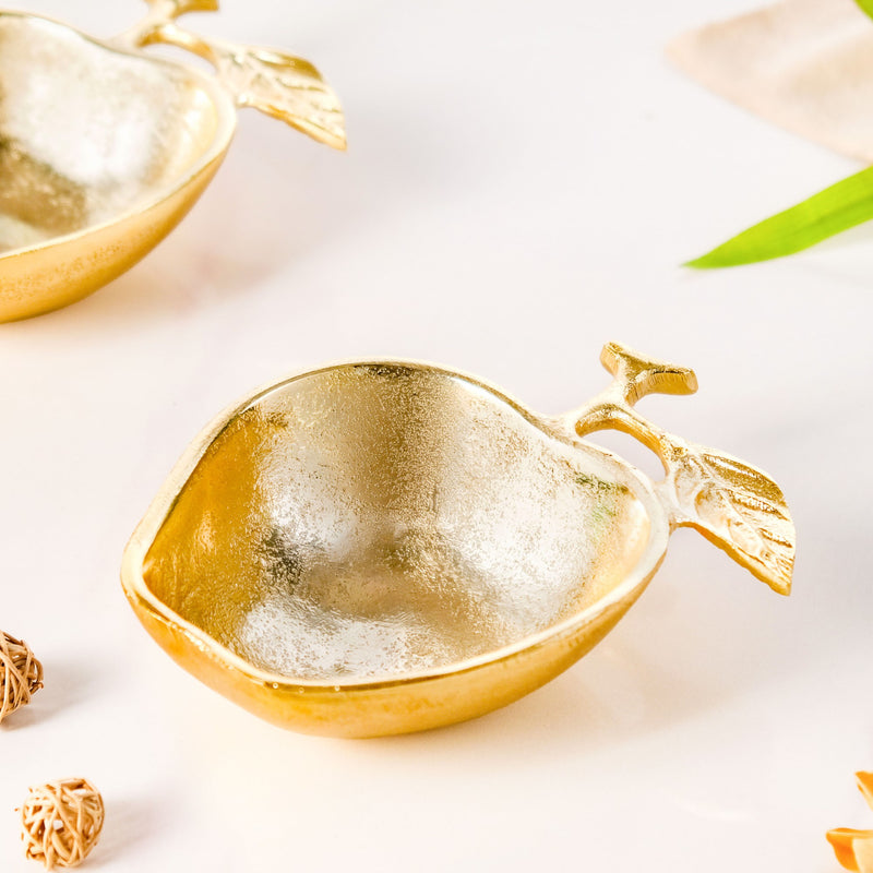 Golden Apple Trinket Bowl Set Of 2