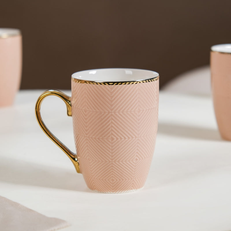 Design Mug For Coffee Set of 6 Beige 330ml - Coffee mugs, coffee mug set, tea mugs, ceramic coffee mugs