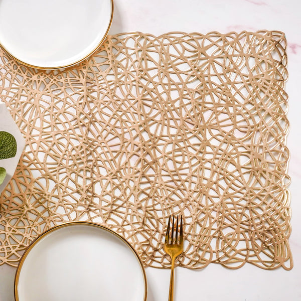 Laser Cut Style Table Runner Gold 90x35cm