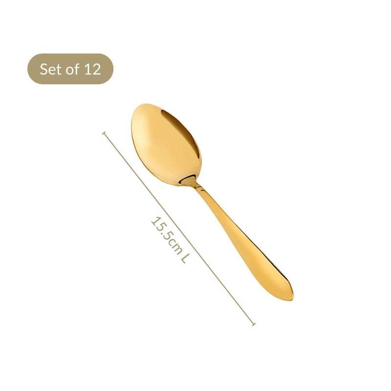 Gold PVD Coated Spoon Set Of 12