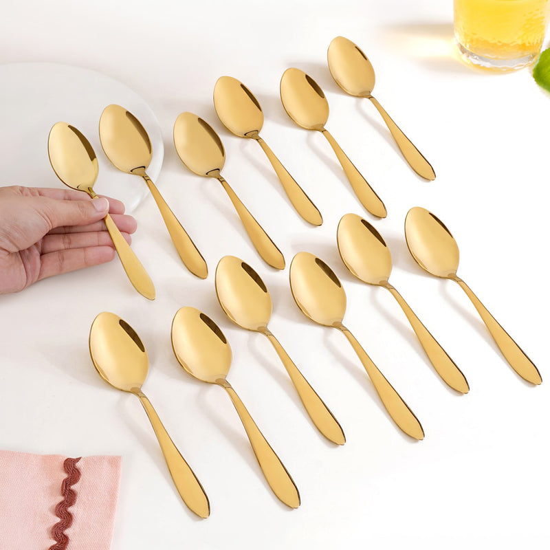 Gold PVD Coated Spoon Set Of 12