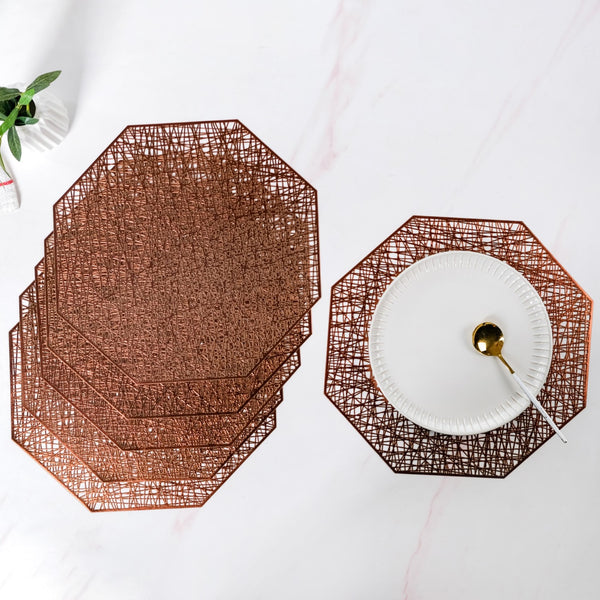 Golden Table Mat Set Of 6