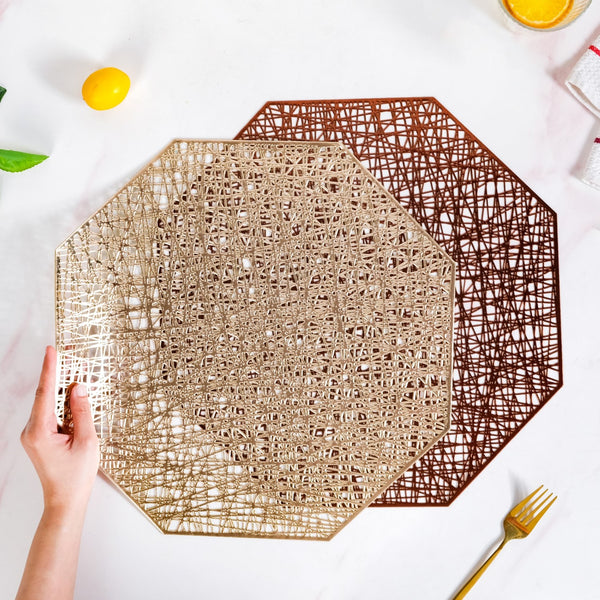 Golden Table Mat Set Of 6