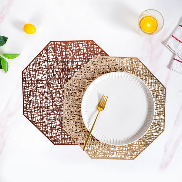 Golden Table Mat Set Of 6