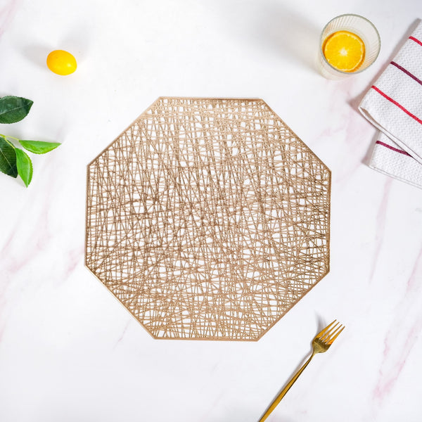Golden Table Mat Set Of 6