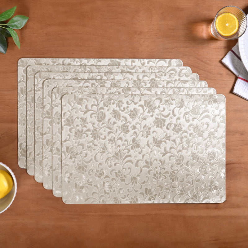 Golden Flower Placemat Set Of 6