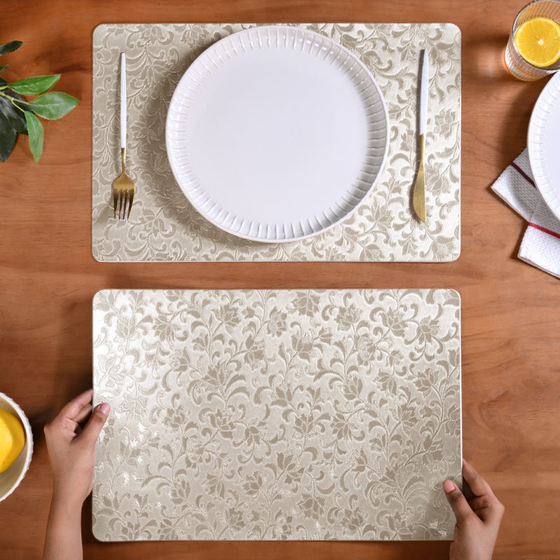 Golden Flower Placemat Set Of 6