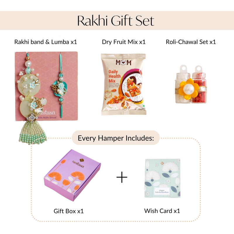 Graceful Green Rakhi Lumba Gift Set