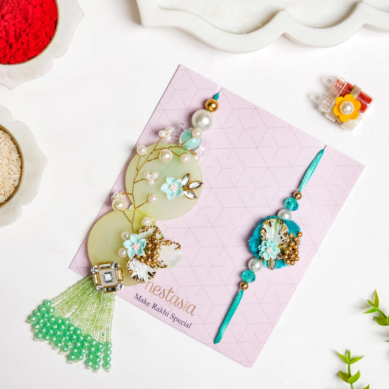 Graceful Green Rakhi Lumba Gift Set