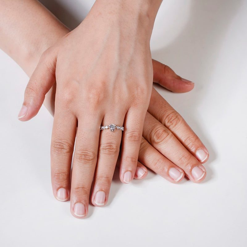 Gracefully Radiant Silver Solitaire Ring