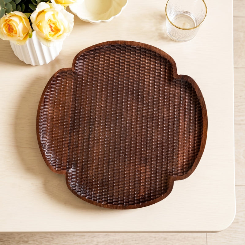 Nero Floral Carved Platter 30x30cm