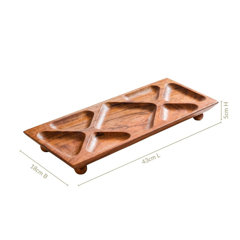 Nero Sectioned Serving Platter 43x18cm