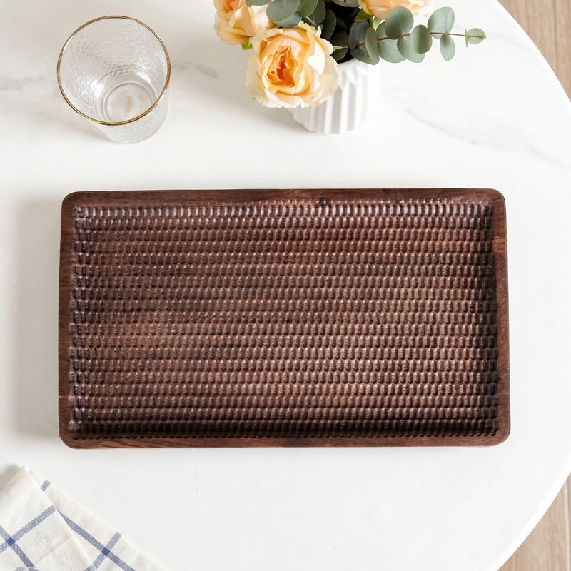 Wooden Nero Serving Platter Rectangle 35x25cm