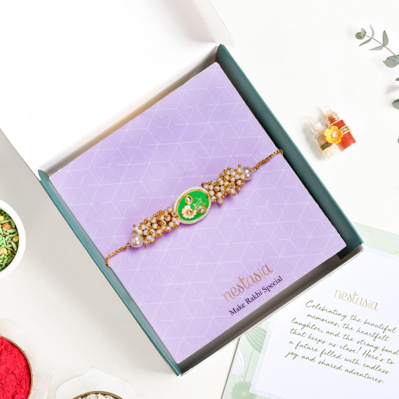 Green Bracelet Rakhi Gift Set