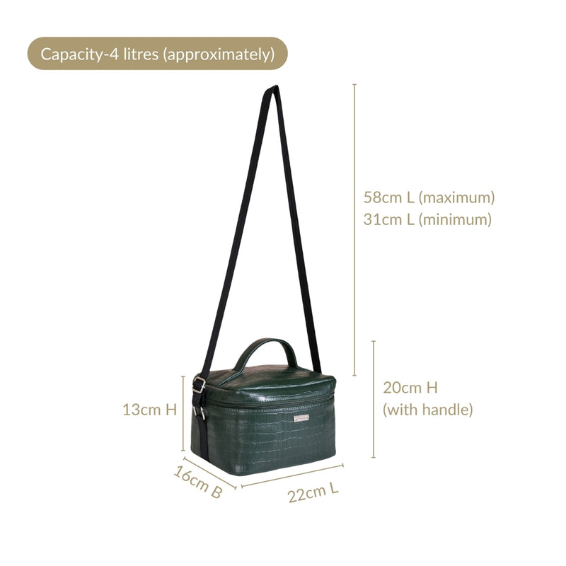 Green Croco Insulated Lunch Bag