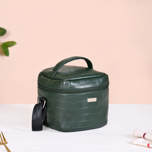 Green Croco Lunch Bag With Insulation