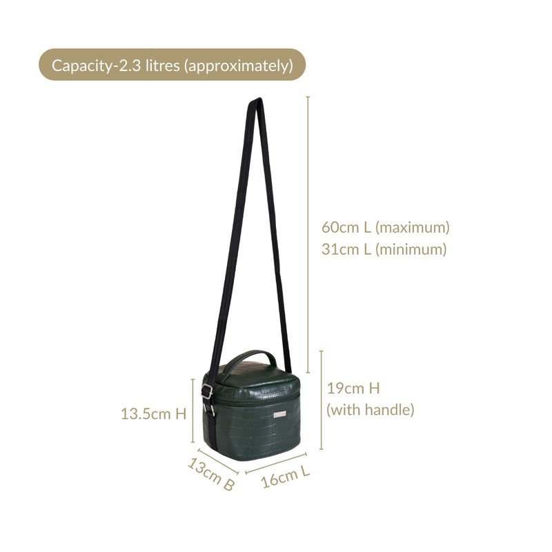 Green Croco Lunch Bag With Insulation