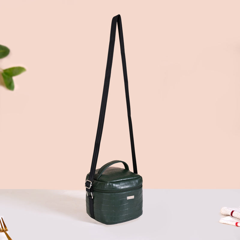 Green Croco Lunch Bag With Insulation