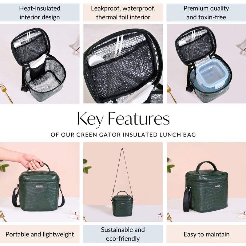 Green Gator Insulated Lunch Bag