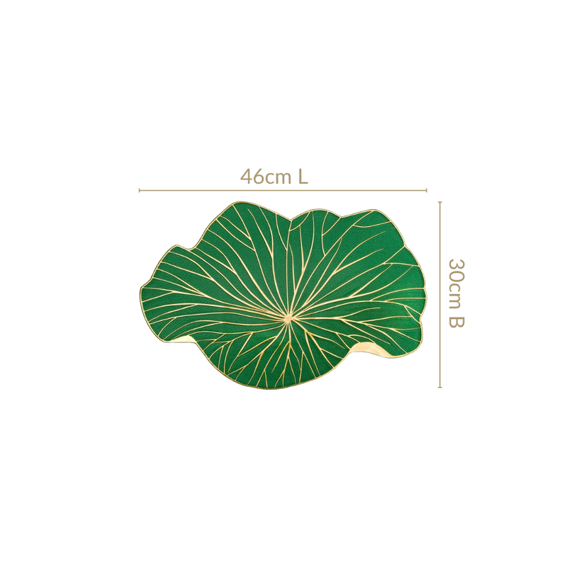 Green Glow Leaf Placemats For Dining Table Set Of 6
