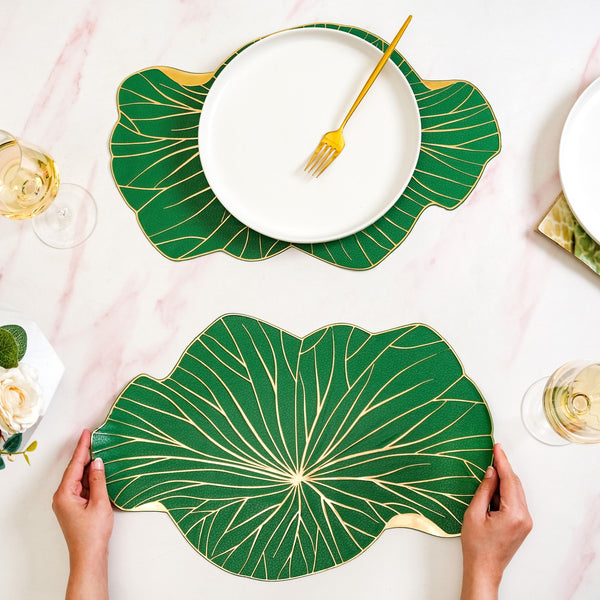 Lily Pad Placemats For Dining Table Green Set Of 6