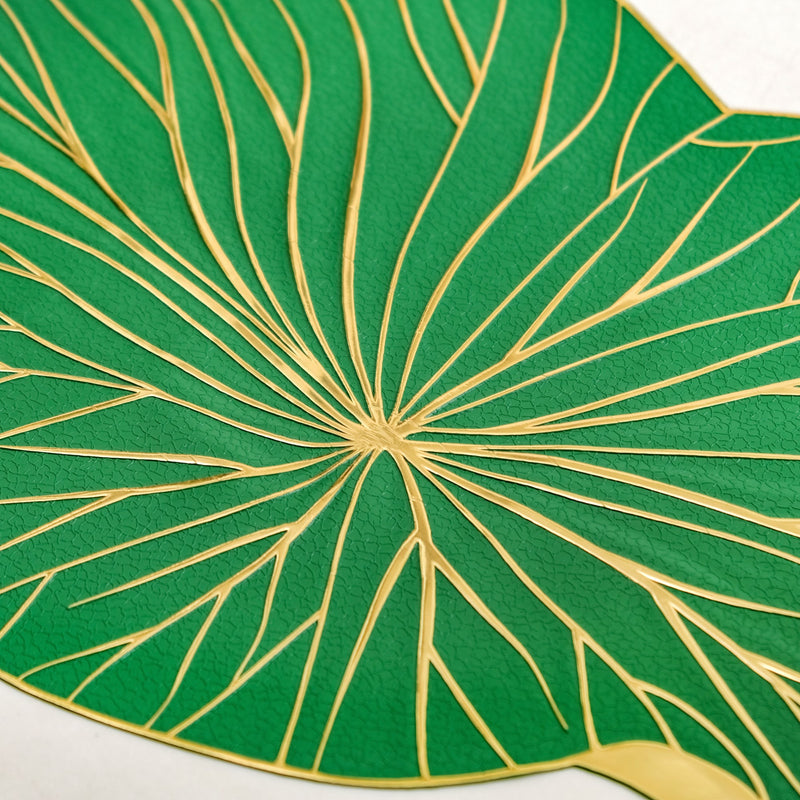 Green Glow Leaf Placemats For Dining Table Set Of 6