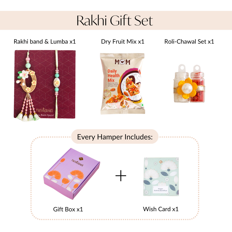 Green Harmony Rakhi Lumba Gift Set